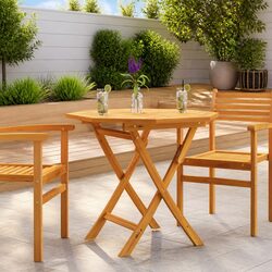 Solid Teak Folding Dining Table for Outdoor Use, 85x85cm