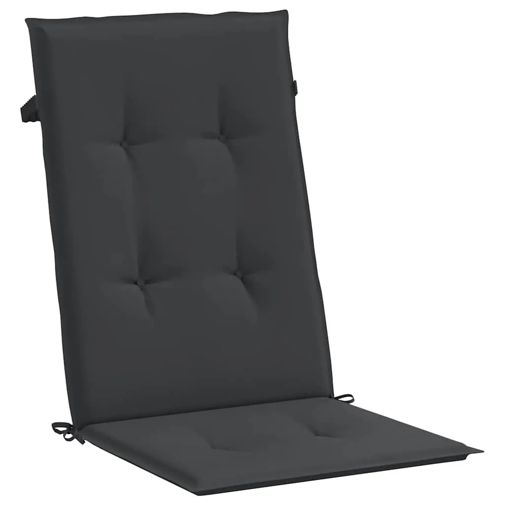 Highback Chair Cushions Outdoor Garden Patio Seat Pad 120x50x3 cm Black 4 Piece
