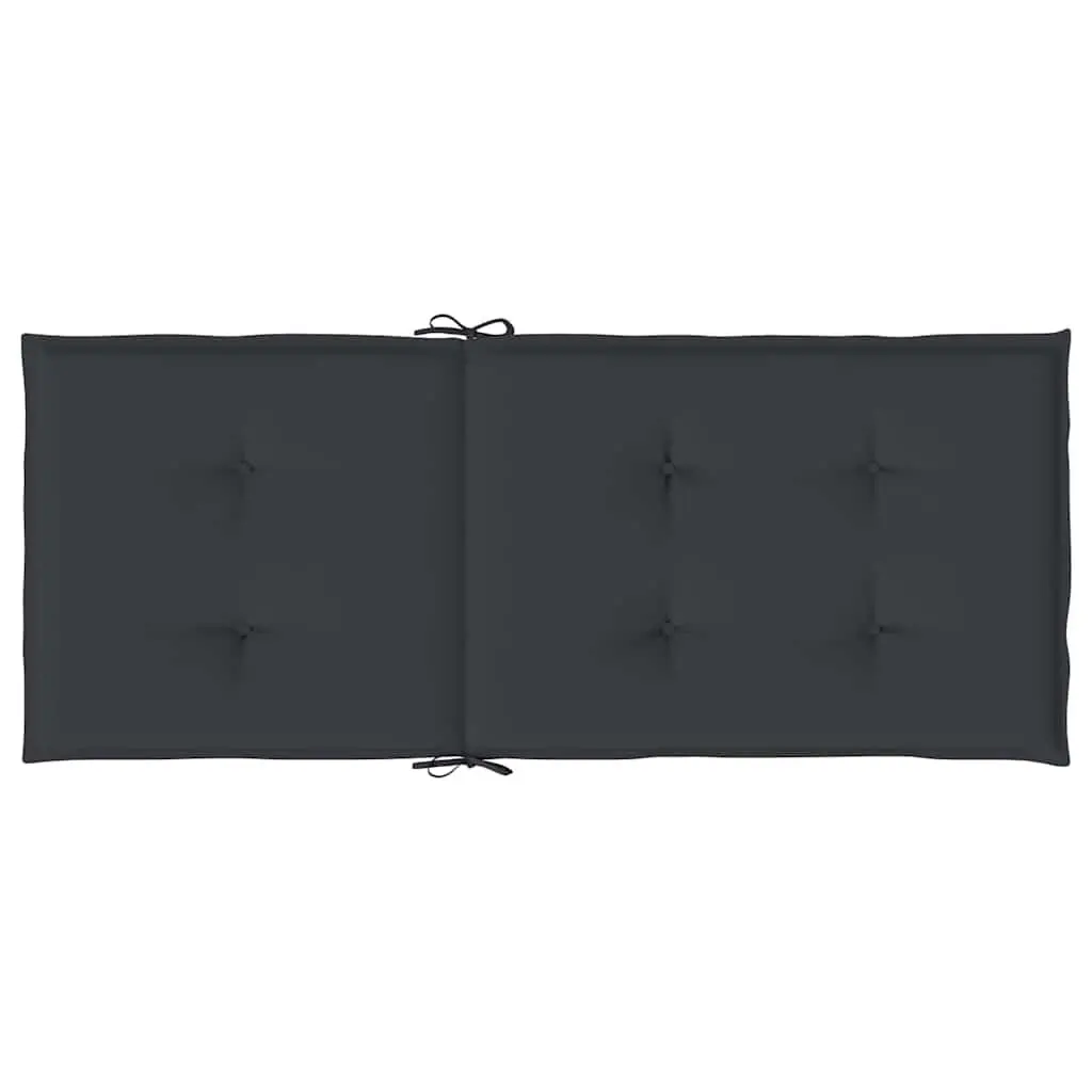 Highback Chair Cushions Outdoor Garden Patio Seat Pad 120x50x3 cm Black 4 Piece