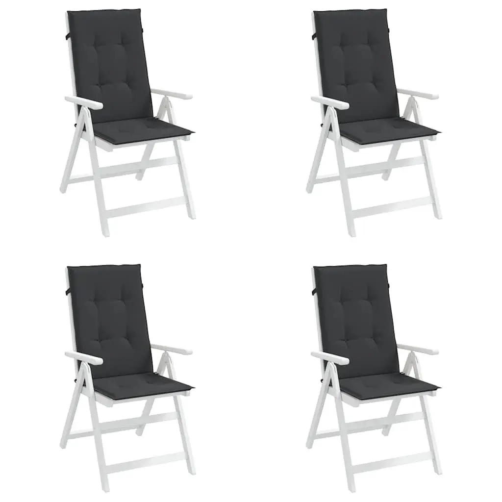 Highback Chair Cushions Outdoor Garden Patio Seat Pad 120x50x3 cm Black 4 Piece