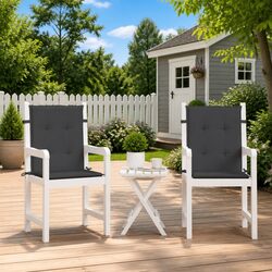 Comfortable Lowback Chair Cushions, 2 pcs Anthracite Color