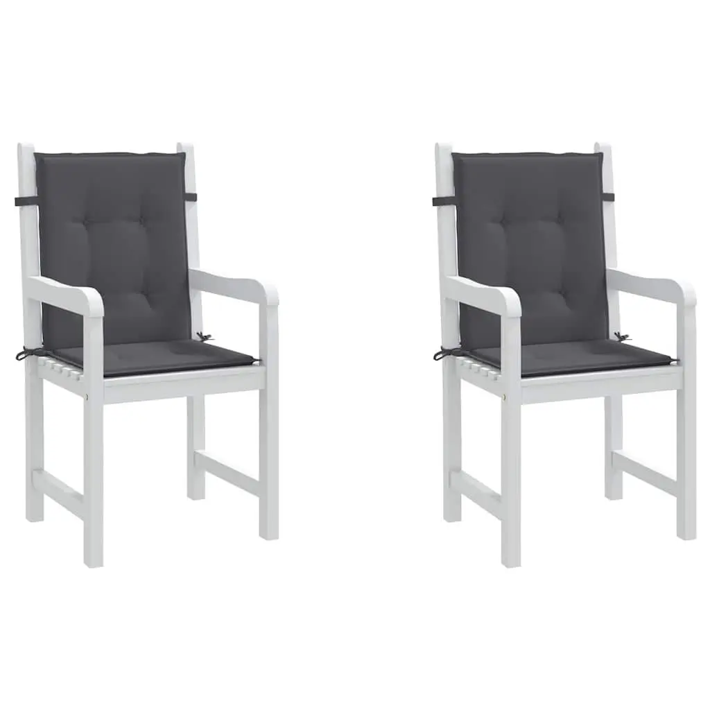 Lowback Chair Cushions Outdoor Seat 2 Piece Anthracite Oxford Fabric