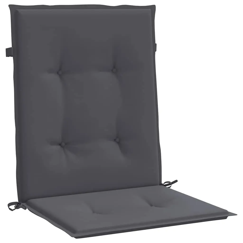 Lowback Chair Cushions Outdoor Seat 2 Piece Anthracite Oxford Fabric