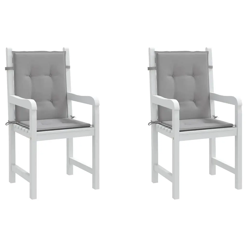 Lowback Chair Cushions Grey Oxford Fabric Outdoor Garden Patio Seat Pads 2 Piece