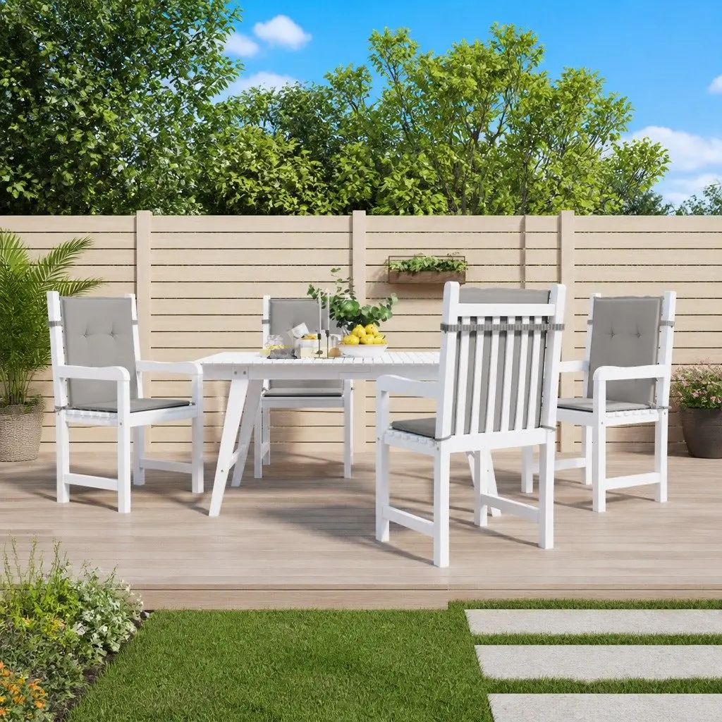 Lowback Chair Cushions 4 pcs Outdoor Patio Seat Pad Grey Oxford Fabric