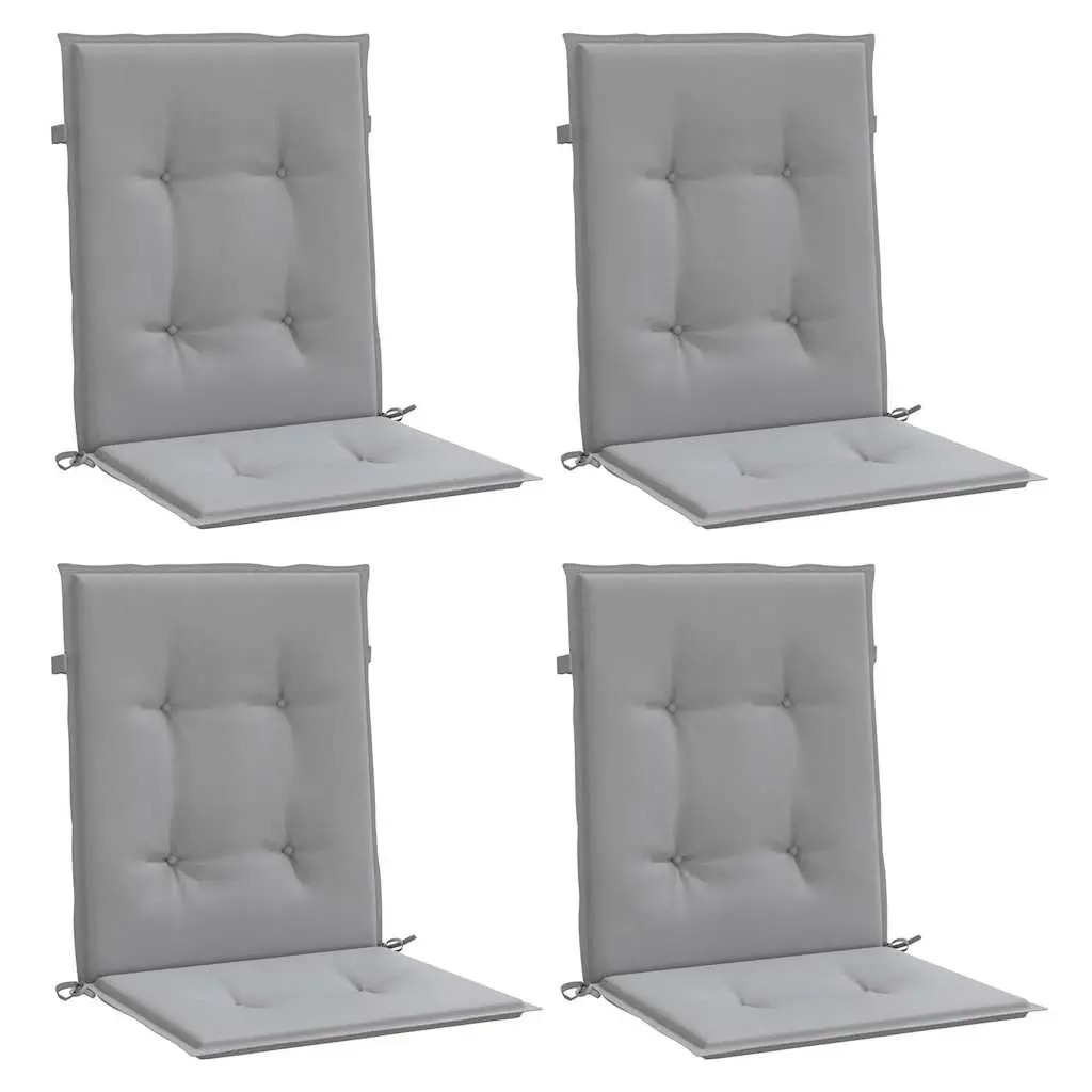 Lowback Chair Cushions 4 pcs Outdoor Patio Seat Pad Grey Oxford Fabric