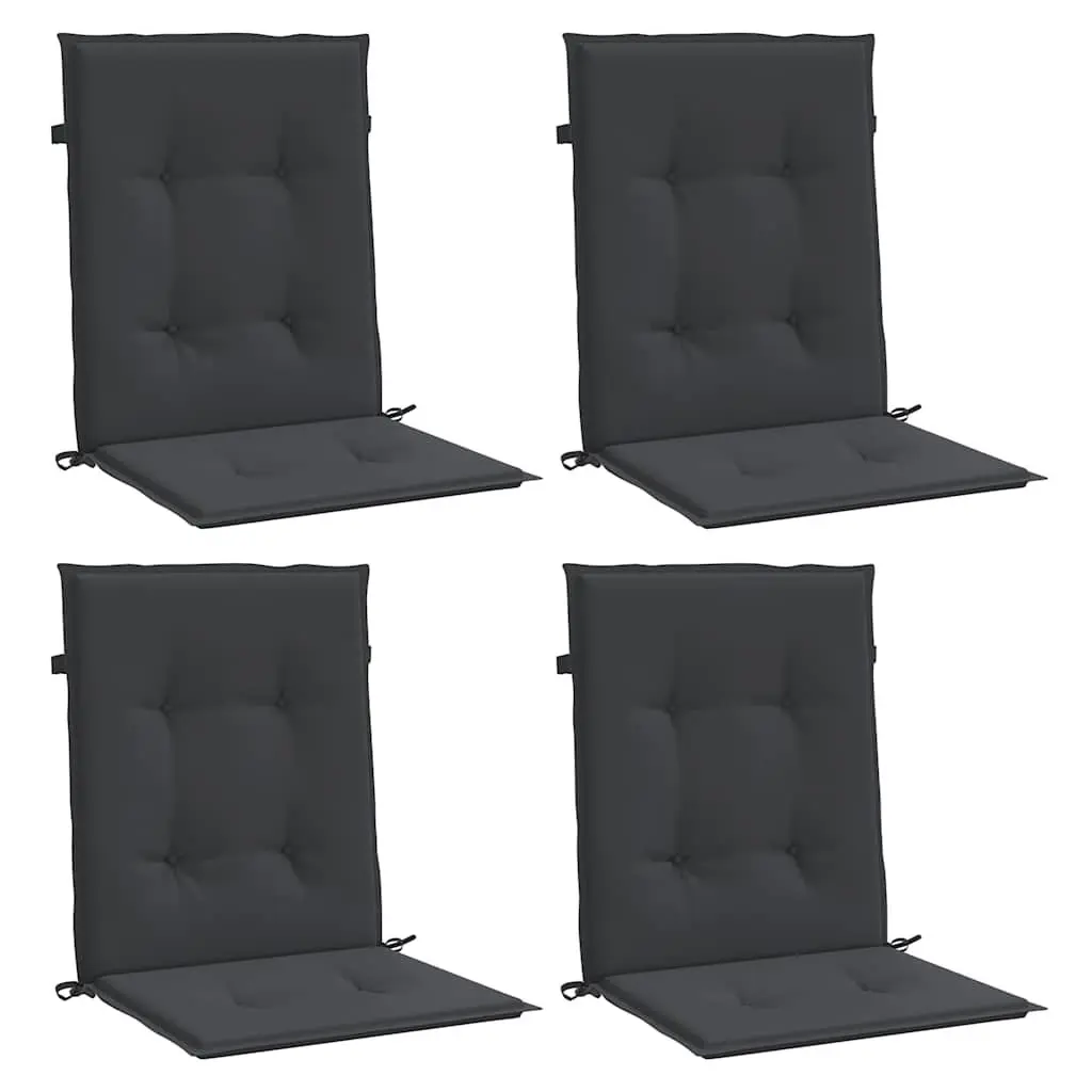 Lowback Chair Cushions 4 Piece Outdoor Indoor Comfort 100x50x3 cm Black Oxford Fabric
