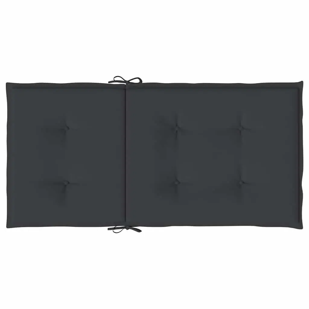 Lowback Chair Cushions 4 Piece Outdoor Indoor Comfort 100x50x3 cm Black Oxford Fabric