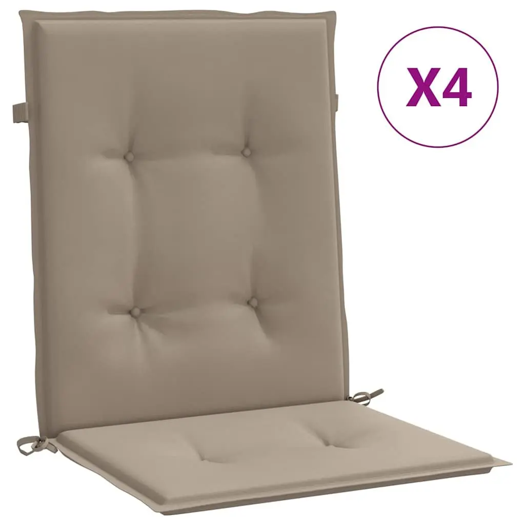Lowback Chair Cushions Outdoor Garden Patio Seat Pad 100 x 50 x 3 cm Taupe Oxford Fabric 4 Piece