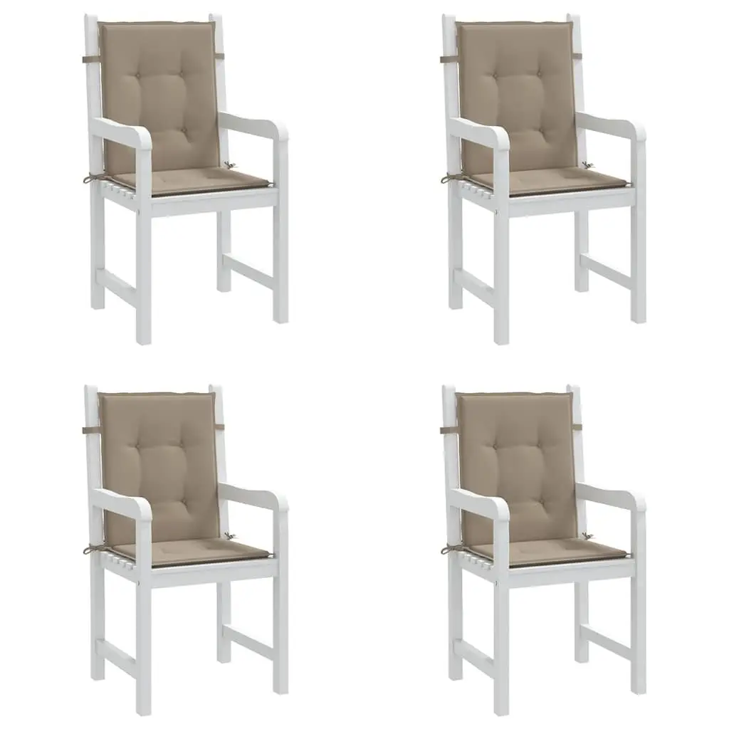 Lowback Chair Cushions Outdoor Garden Patio Seat Pad 100 x 50 x 3 cm Taupe Oxford Fabric 4 Piece
