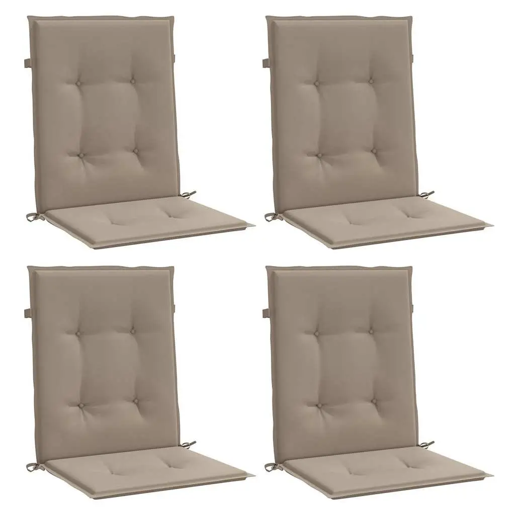 Lowback Chair Cushions Outdoor Garden Patio Seat Pad 100 x 50 x 3 cm Taupe Oxford Fabric 4 Piece