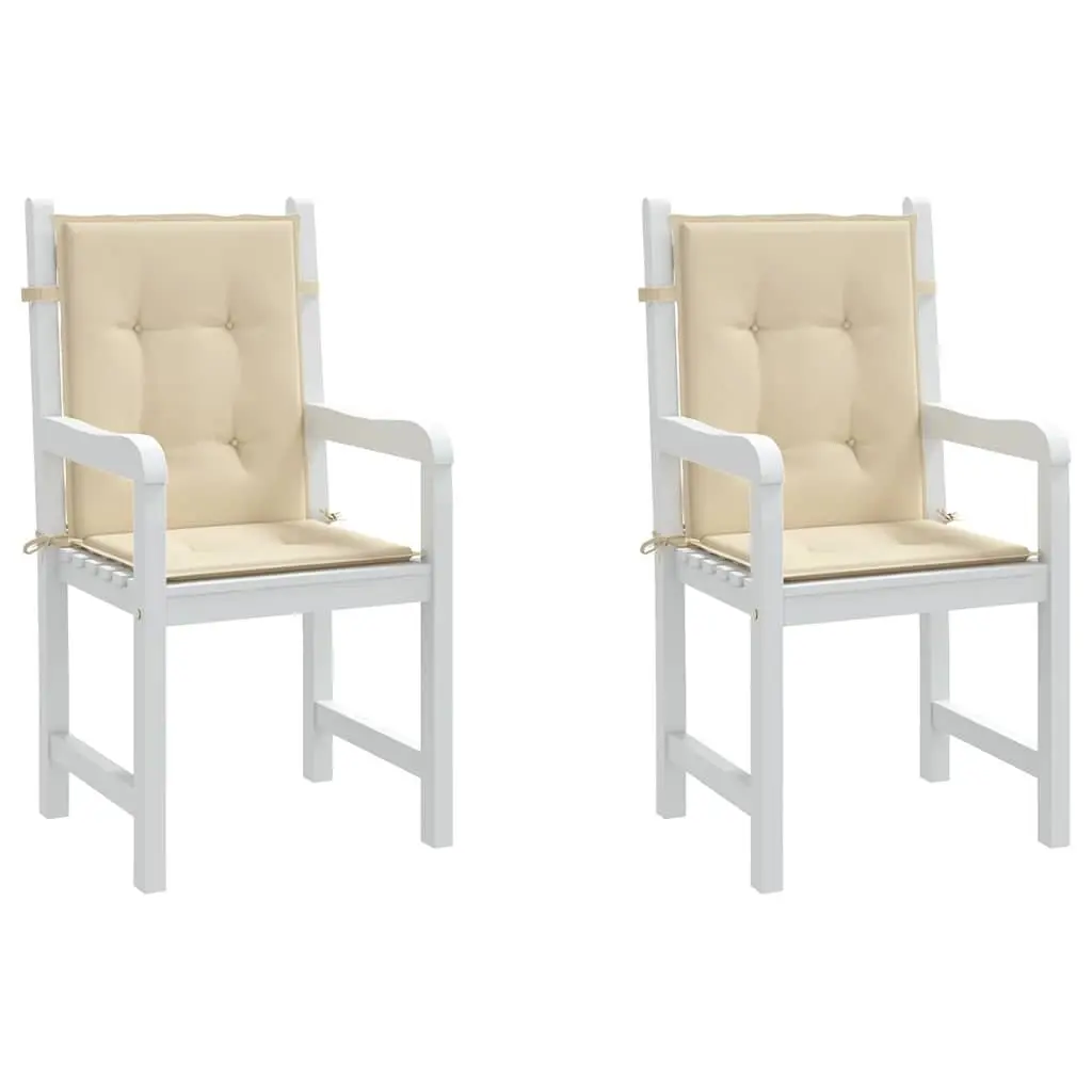 Lowback Chair Cushions Outdoor Patio Seat Pads 100x50x3cm Beige 2 Pack