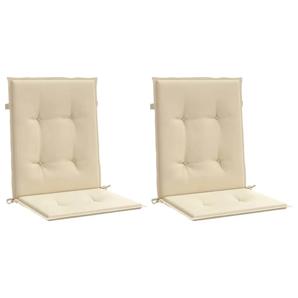 Lowback Chair Cushions Outdoor Patio Seat Pads 100x50x3cm Beige 2 Pack