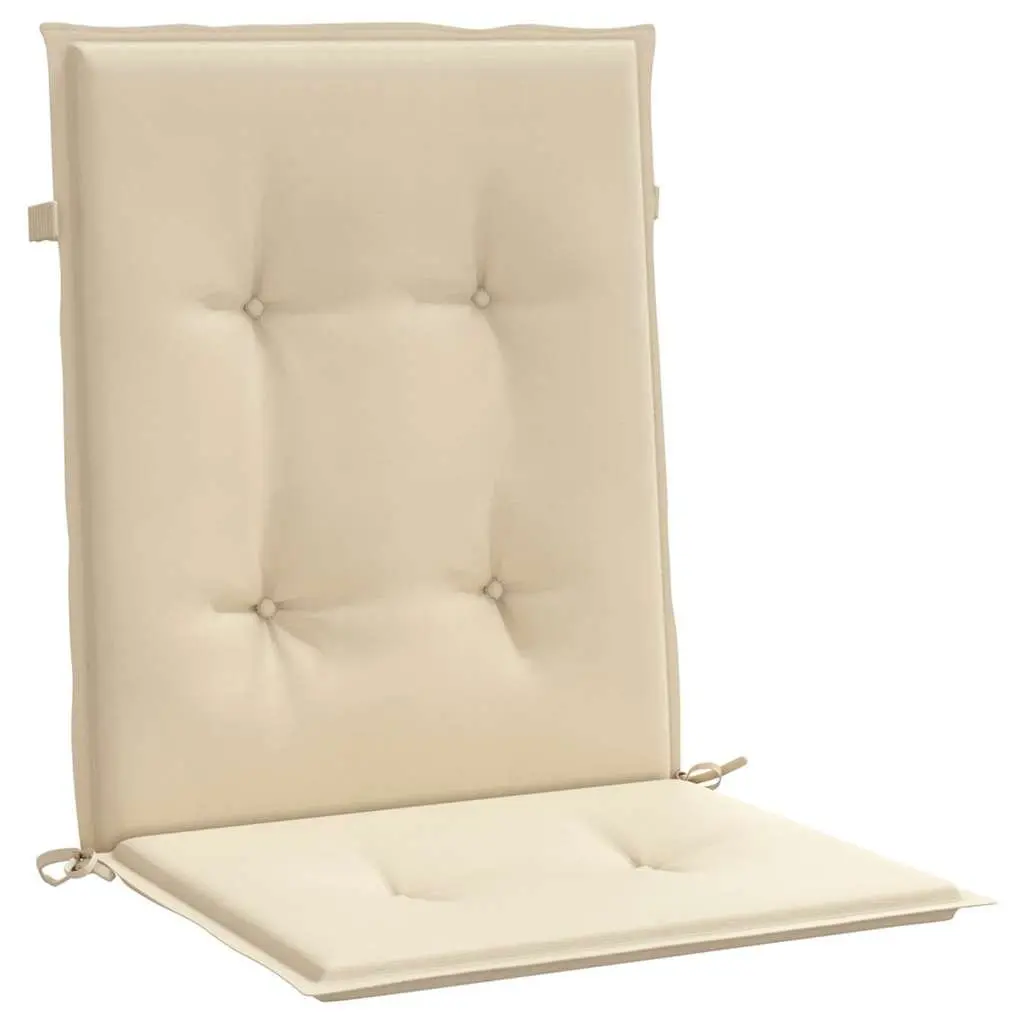 Lowback Chair Cushions Outdoor Patio Seat Pads 100x50x3cm Beige 2 Pack