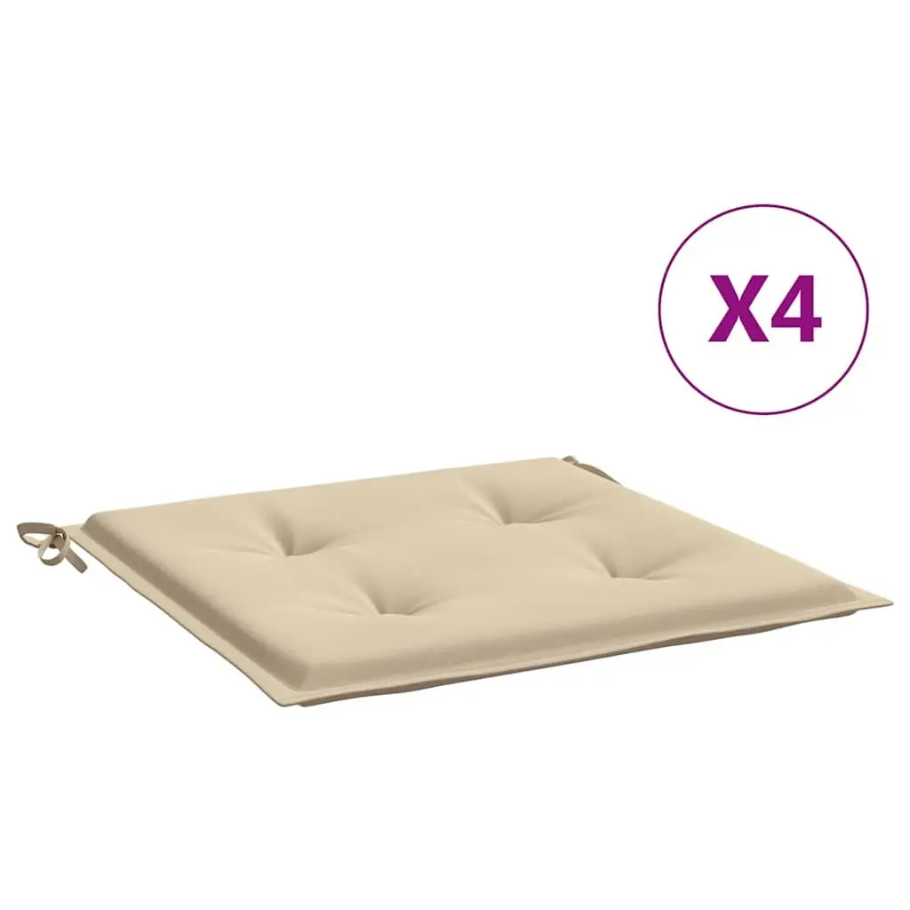 Garden Chair Cushions Outdoor Seat Pad 40x40x4 cm Beige 4 Piece