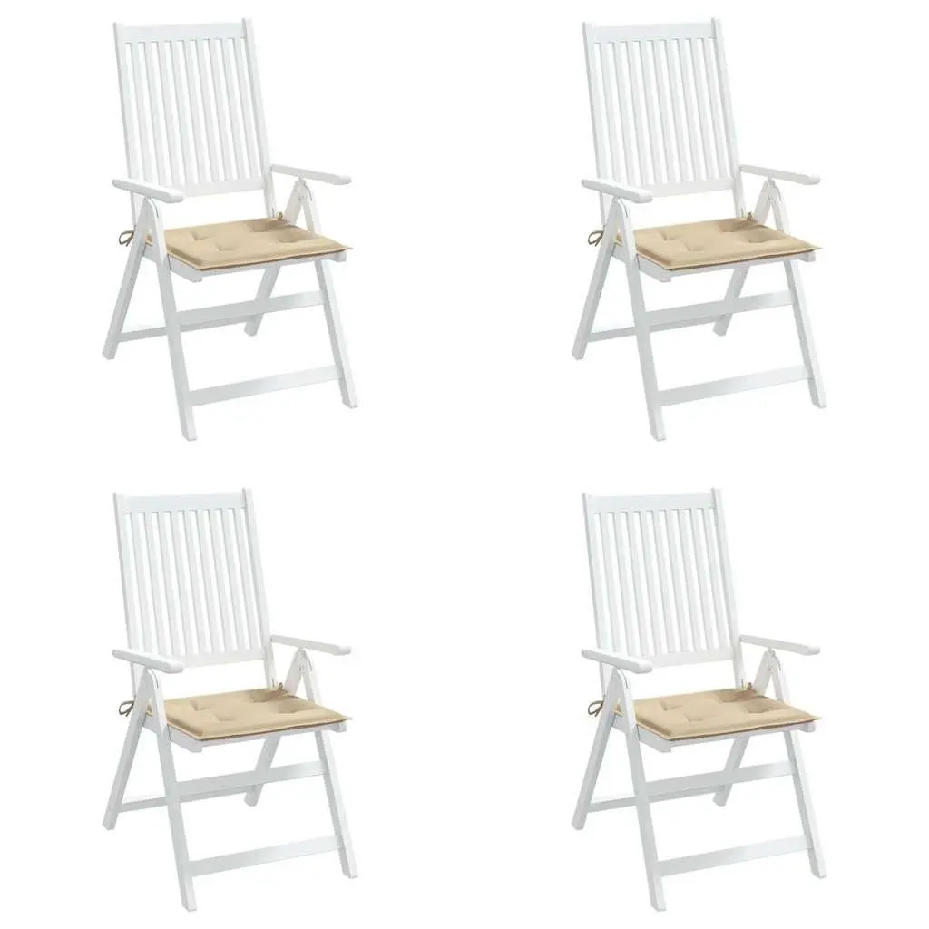Garden Chair Cushions Outdoor Seat Pad 40x40x4 cm Beige 4 Piece