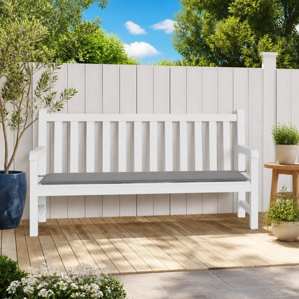 Garden Bench Cushion Outdoor Seating Pad 200x50x3cm Grey Foam Filled