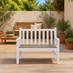 Comfortable Taupe Garden Bench Cushion 120x50x3cm