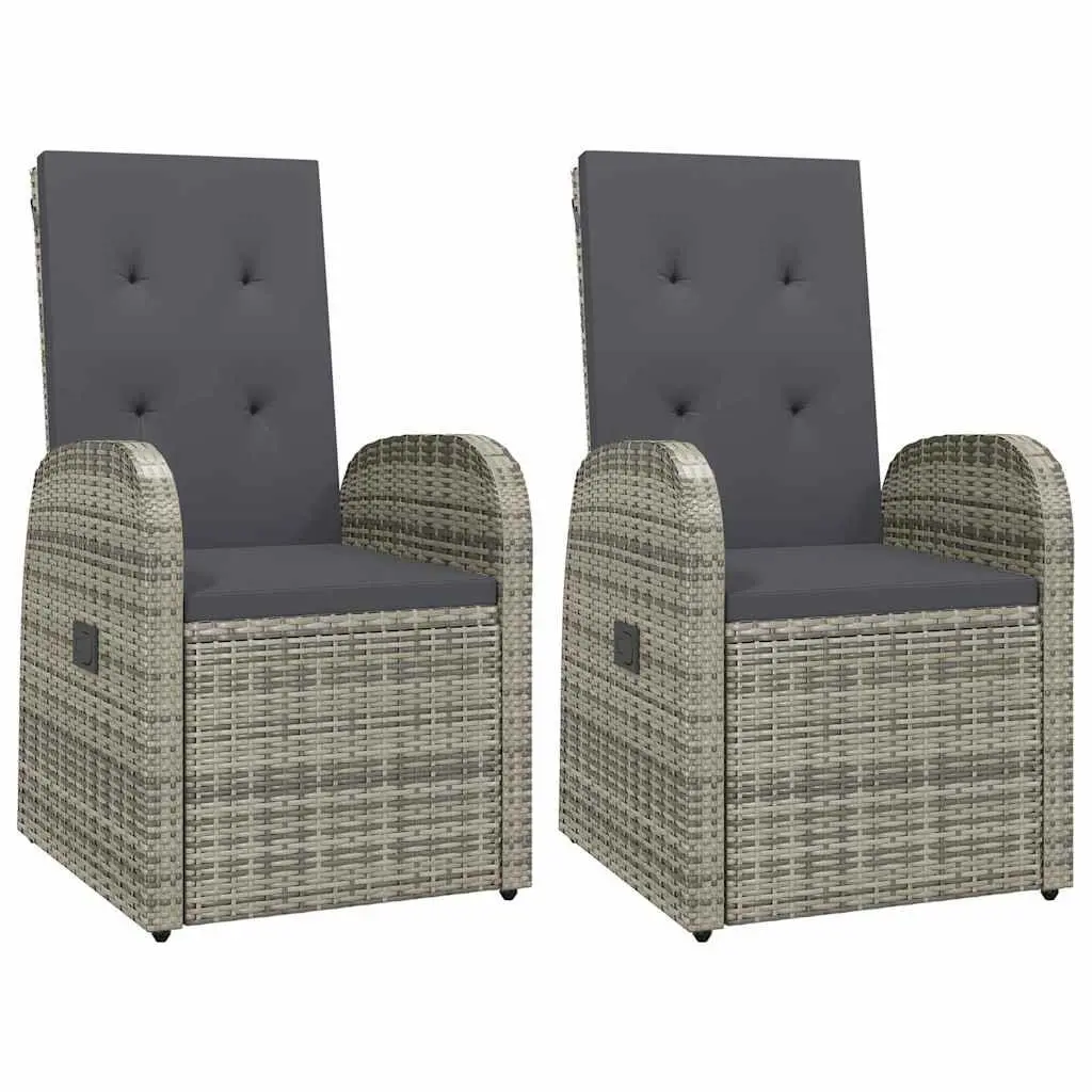 Outdoor Reclining Armchairs Set 2 with Cushions