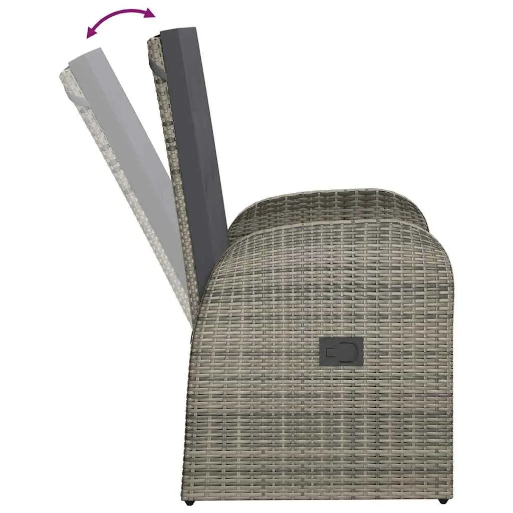 Outdoor Reclining Armchairs Set 2 with Cushions