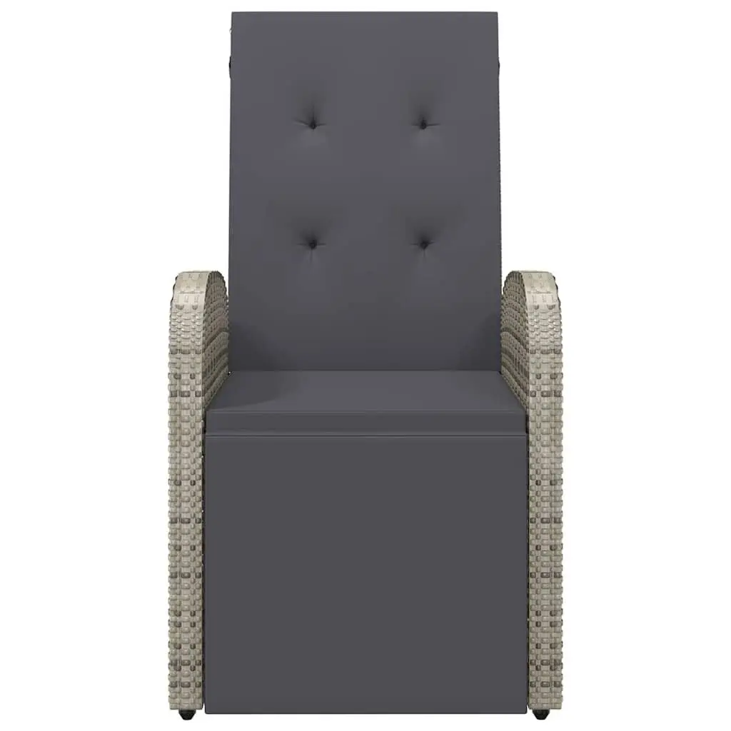 Reclining Garden Chair Outdoor Armchair Grey with Cushion