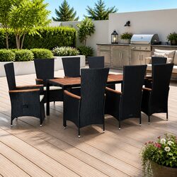 Reliable 9 Piece Outdoor Dining Set with Adjustable Features