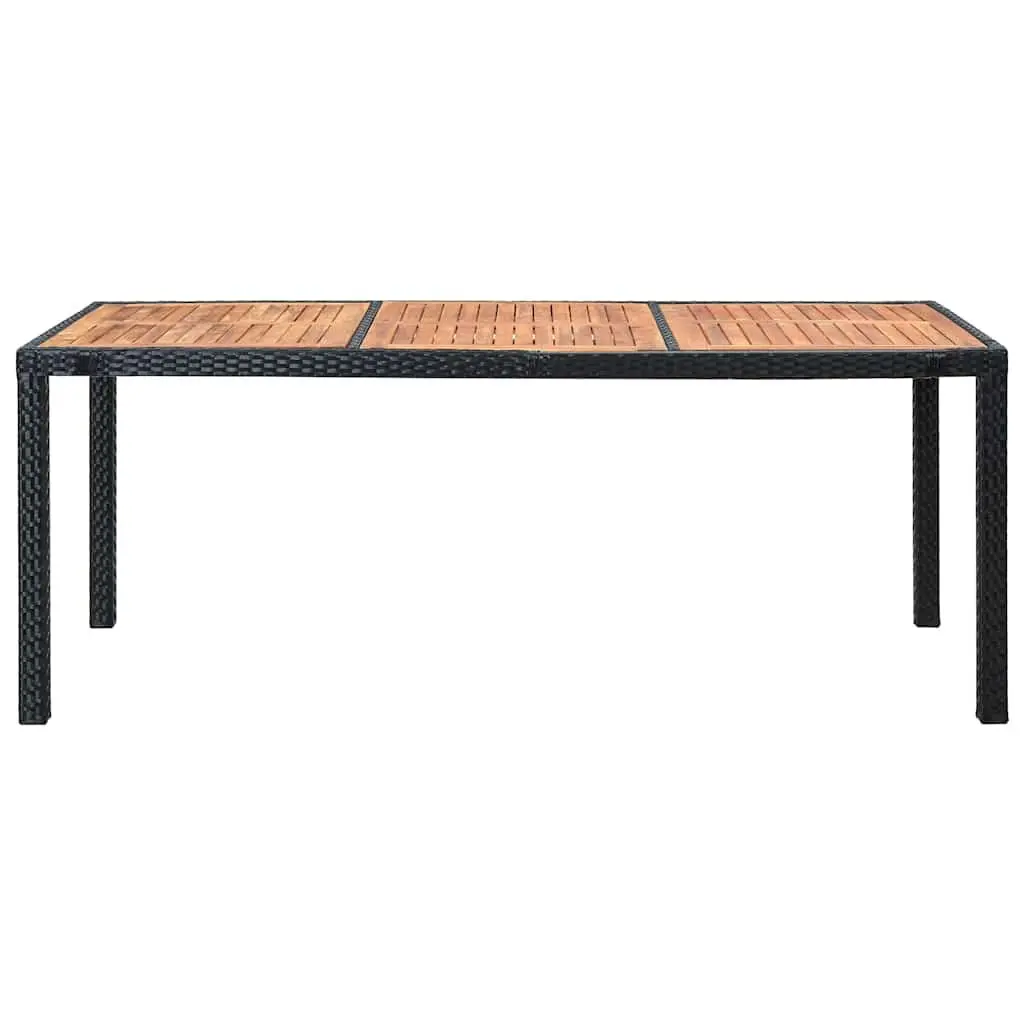Outdoor Dining Set 9 Piece PE Rattan Garden Table Chairs with Cushions Black