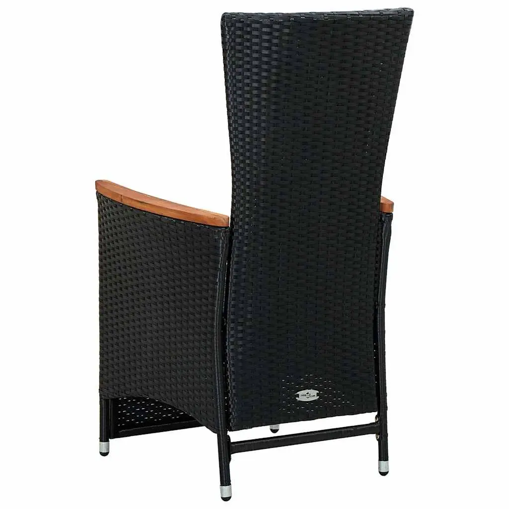 Outdoor Dining Set 9 Piece PE Rattan Garden Table Chairs with Cushions Black