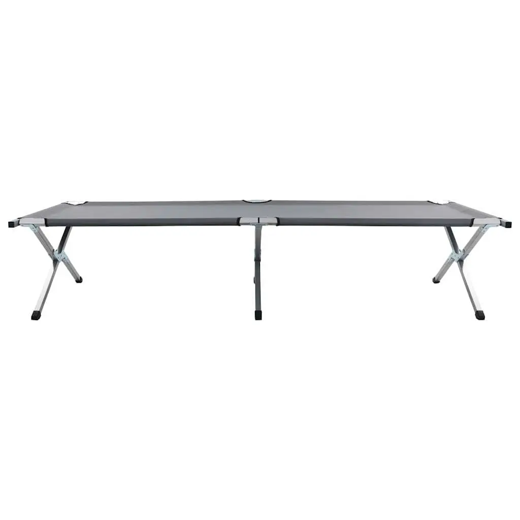 Camping Bed Foldable Lounger Outdoor Portable Relaxation Chair Grey 210 x 80 x 48 cm