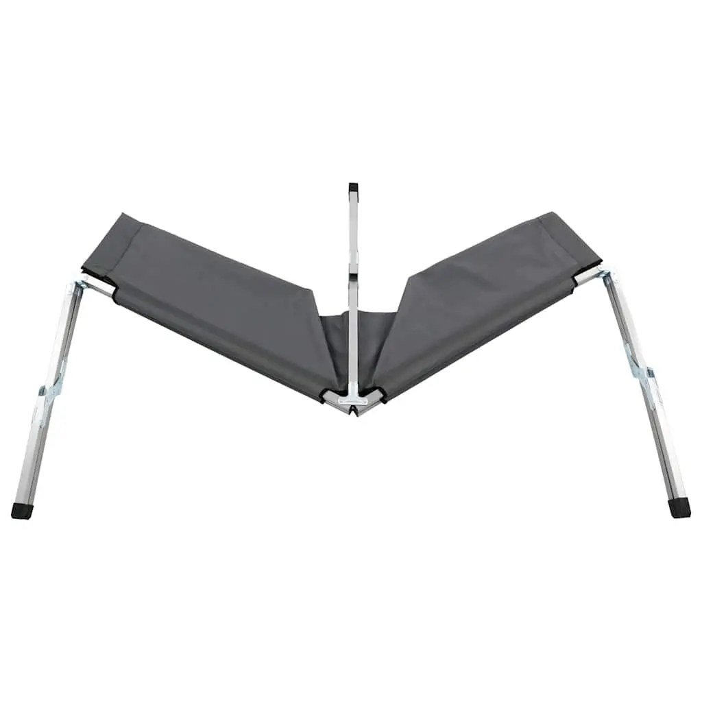 Camping Bed Foldable Lounger Outdoor Portable Relaxation Chair Grey 210 x 80 x 48 cm