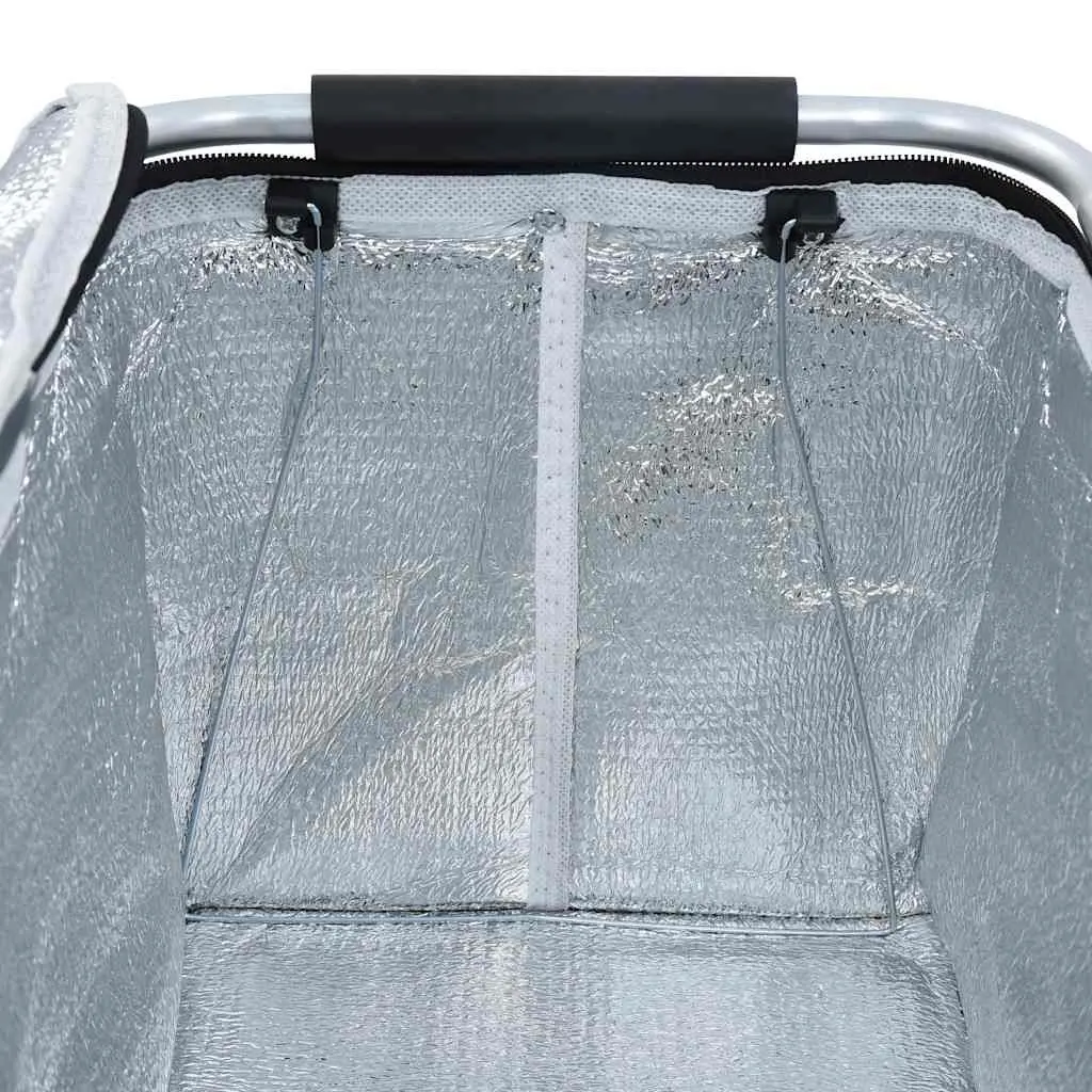 Foldable Cooler Bag Insulated Portable Food Beverage Grey 46x27x23 cm
