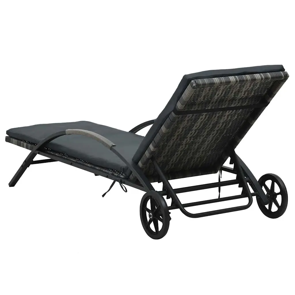 Sun Lounger Outdoor Patio Reclining Chair Adjustable Backrest Anthracite