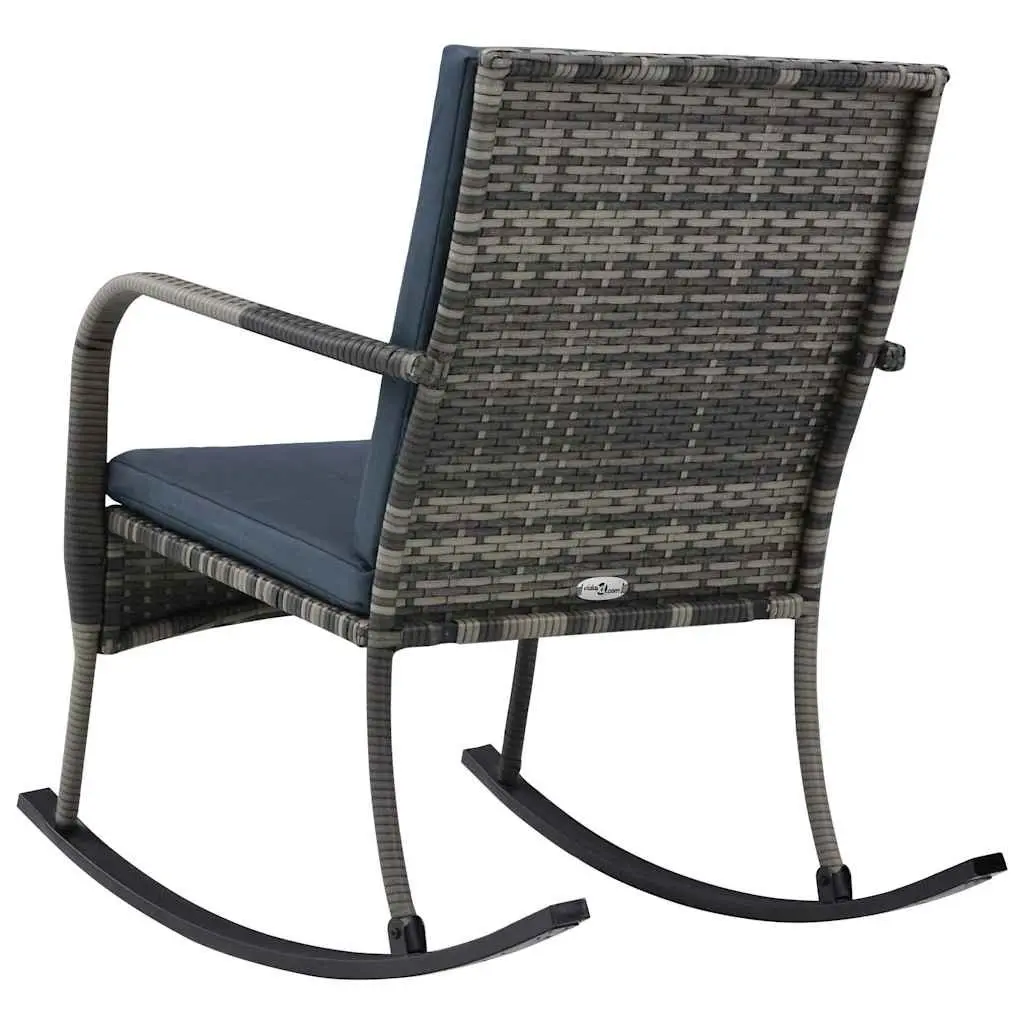 Outdoor Rocking Chair Garden Seating Anthracite with Removable Cushions