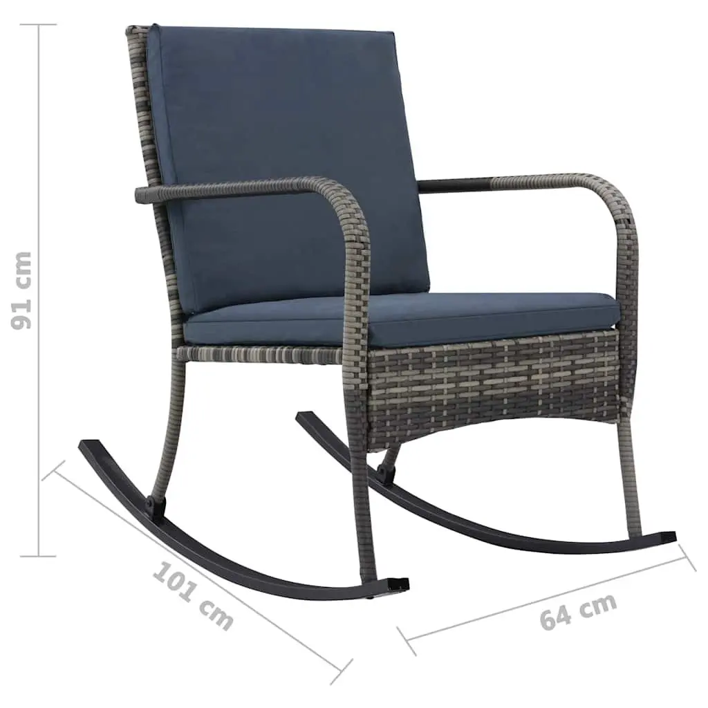 Outdoor Rocking Chair Garden Seating Anthracite with Removable Cushions