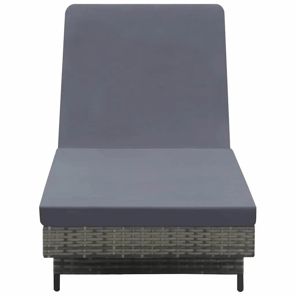 Sun Lounger Adjustable Backrest with Wheels Cushion Anthracite