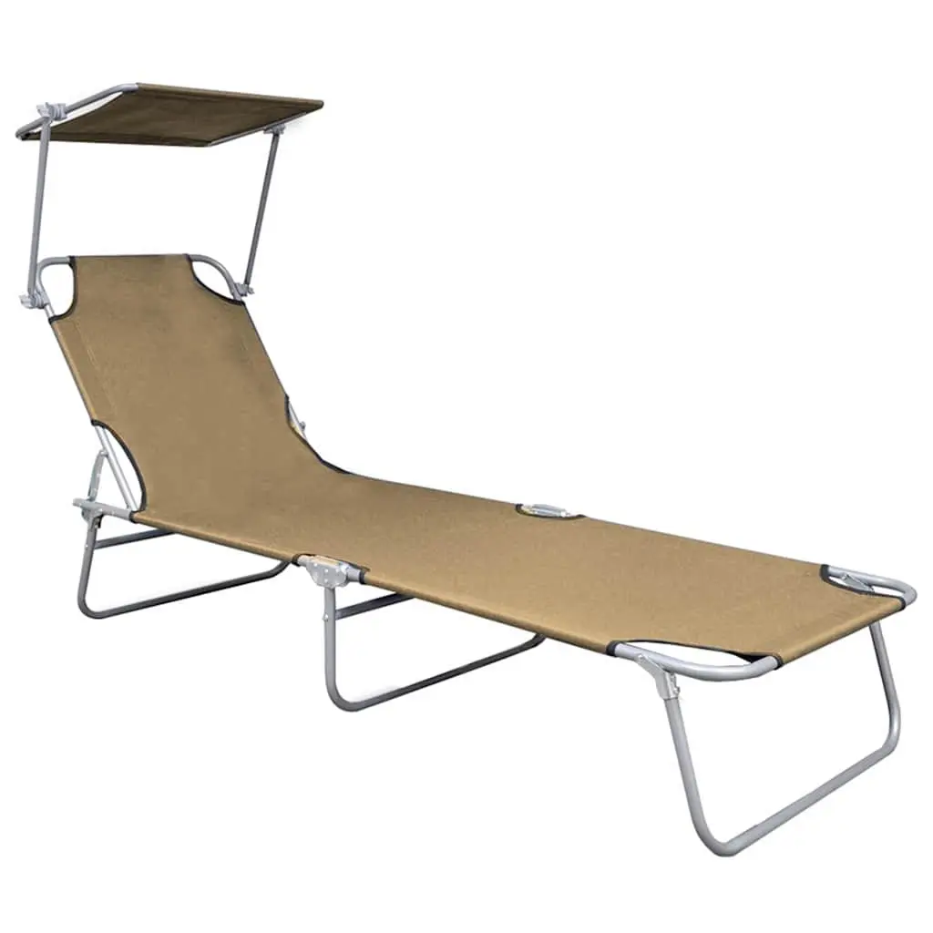 Outdoor Sun Lounger with Adjustable Canopy