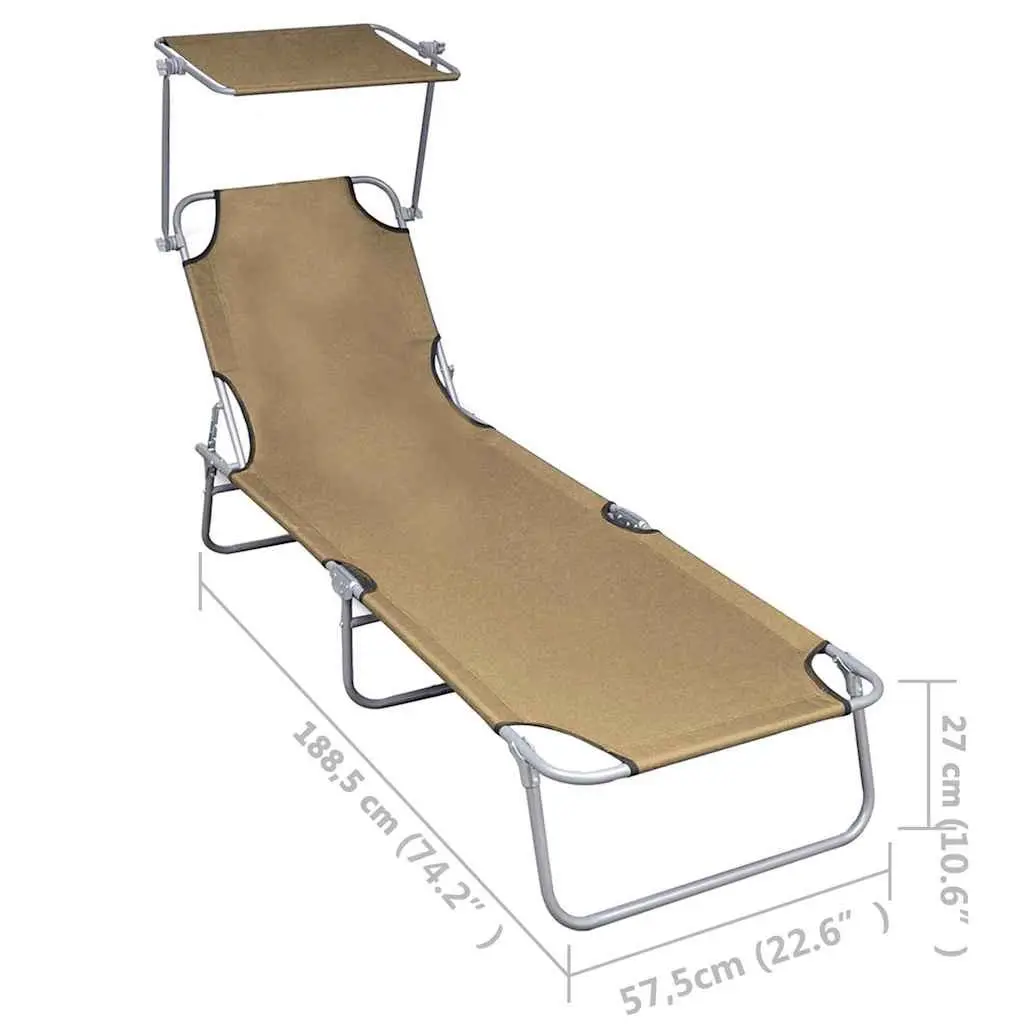 Outdoor Sun Lounger with Adjustable Canopy