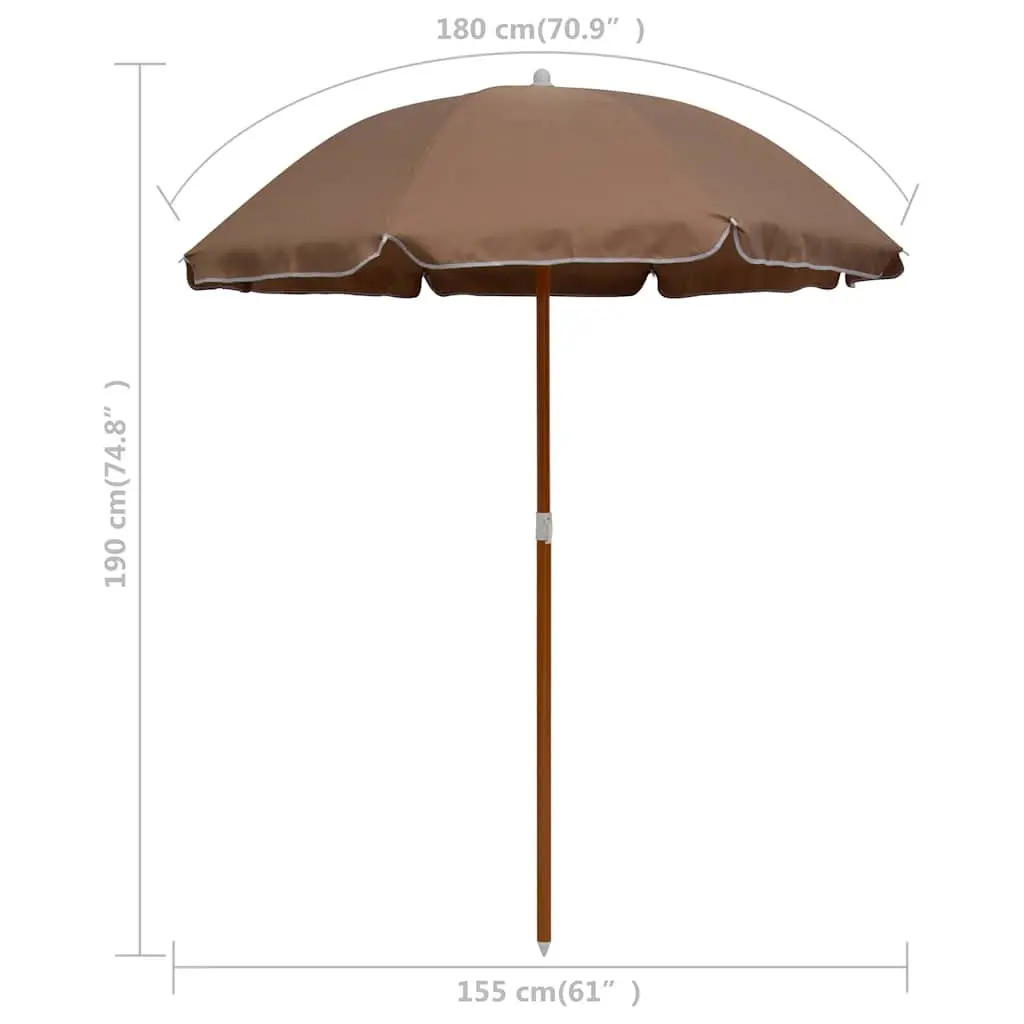 Garden Parasol UV Protection 180 cm Taupe Outdoor Sunshade