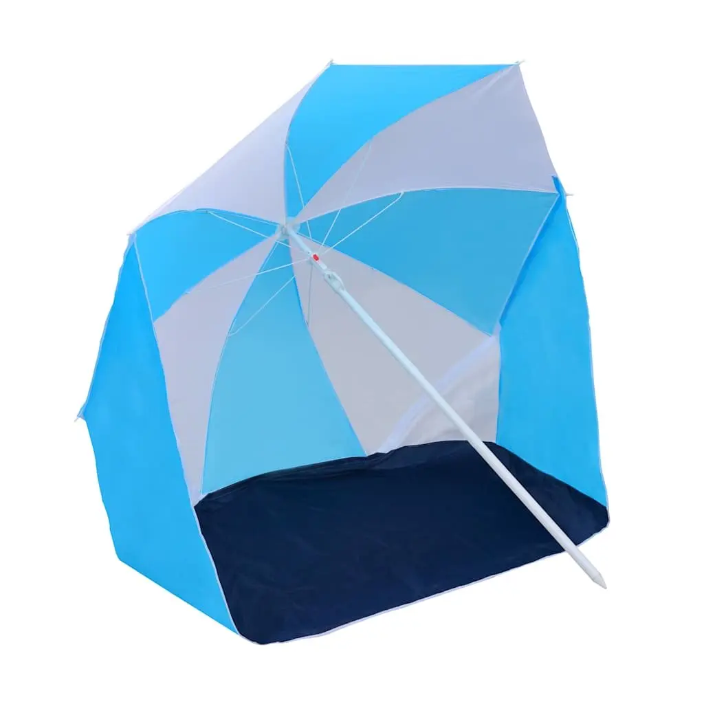 Beach Umbrella Shelter Sun Shade Outdoor Camping Garden Tent 180cm Blue and White