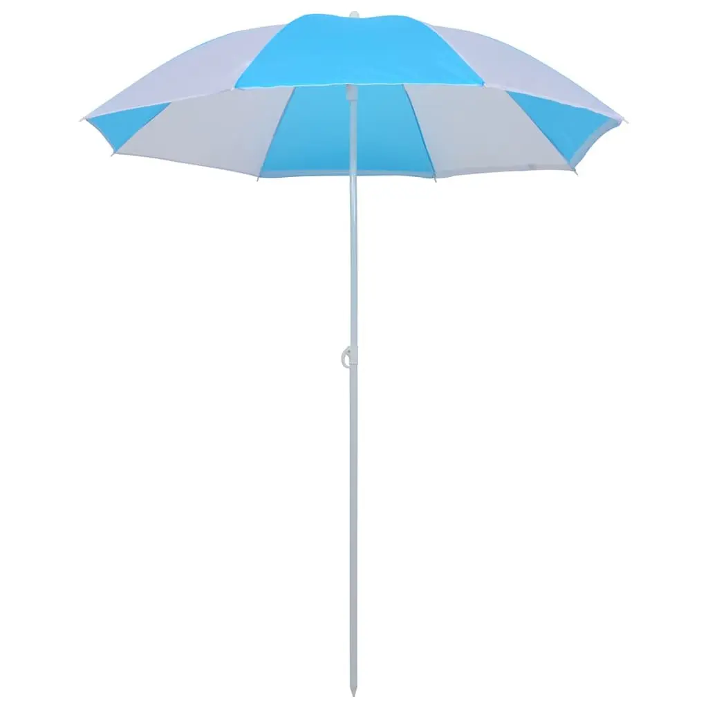 Beach Umbrella Shelter Sun Shade Outdoor Camping Garden Tent 180cm Blue and White