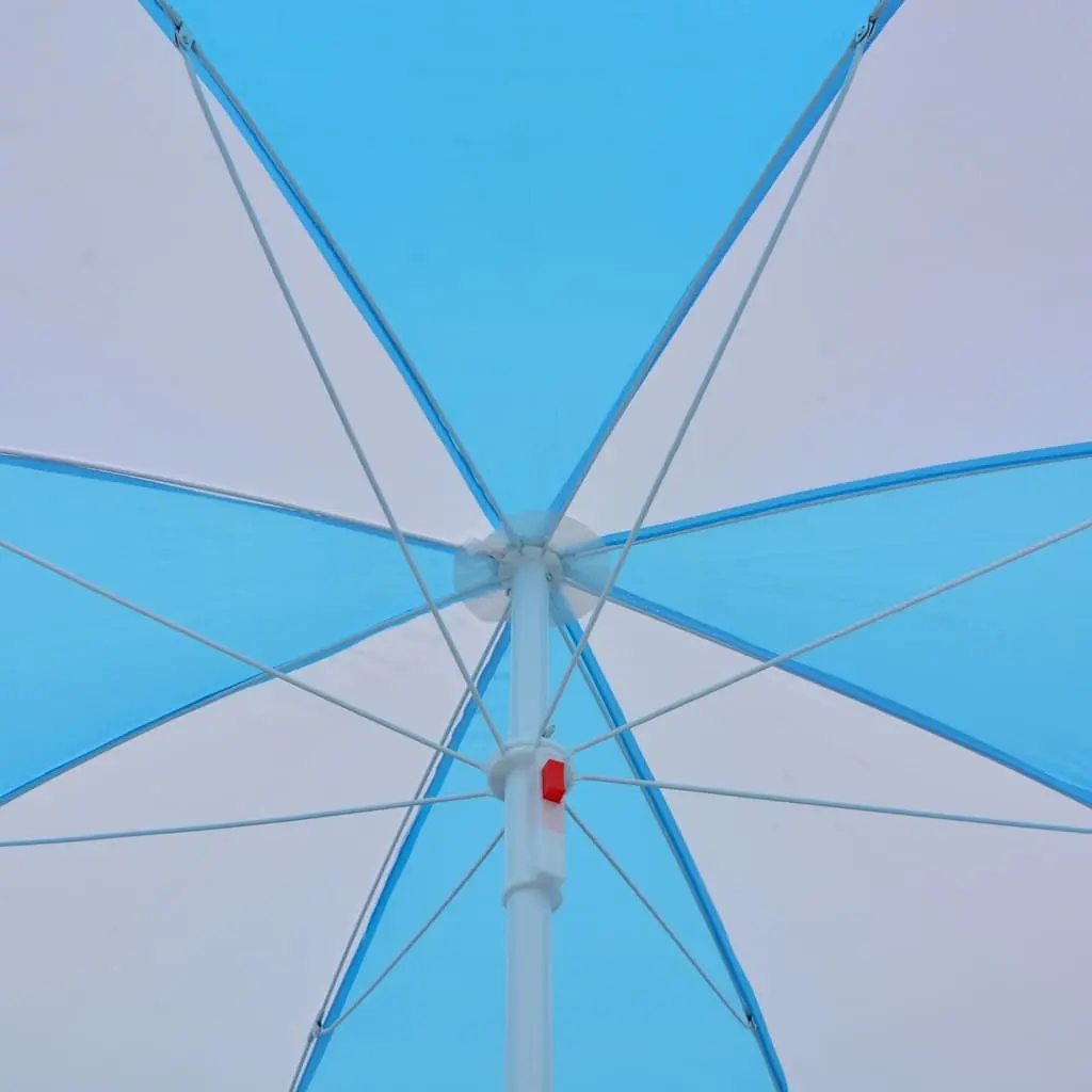 Beach Umbrella Shelter Sun Shade Outdoor Camping Garden Tent 180cm Blue and White