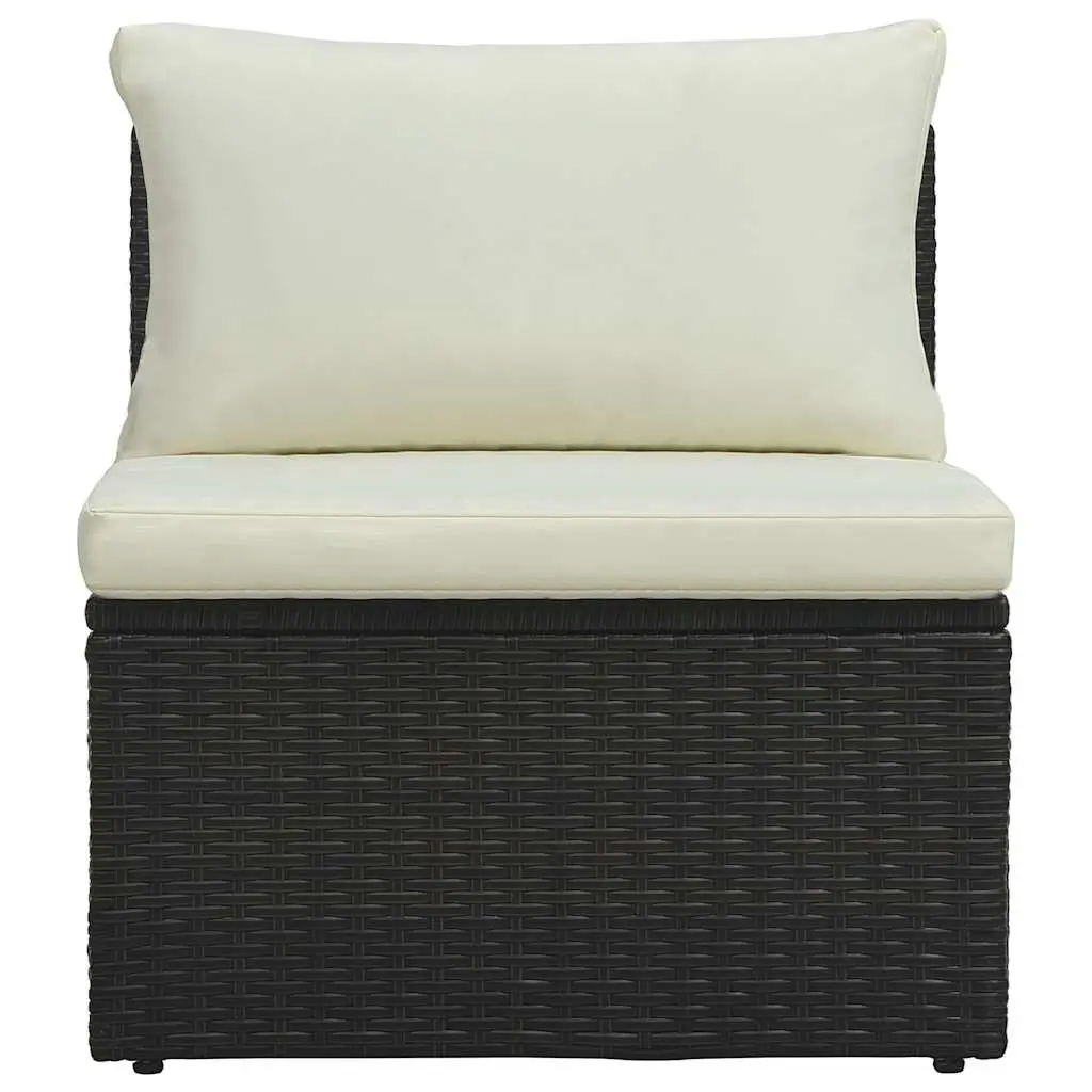 6 Piece Brown Poly Rattan Patio Lounge Set for Outdoor Garden Seating