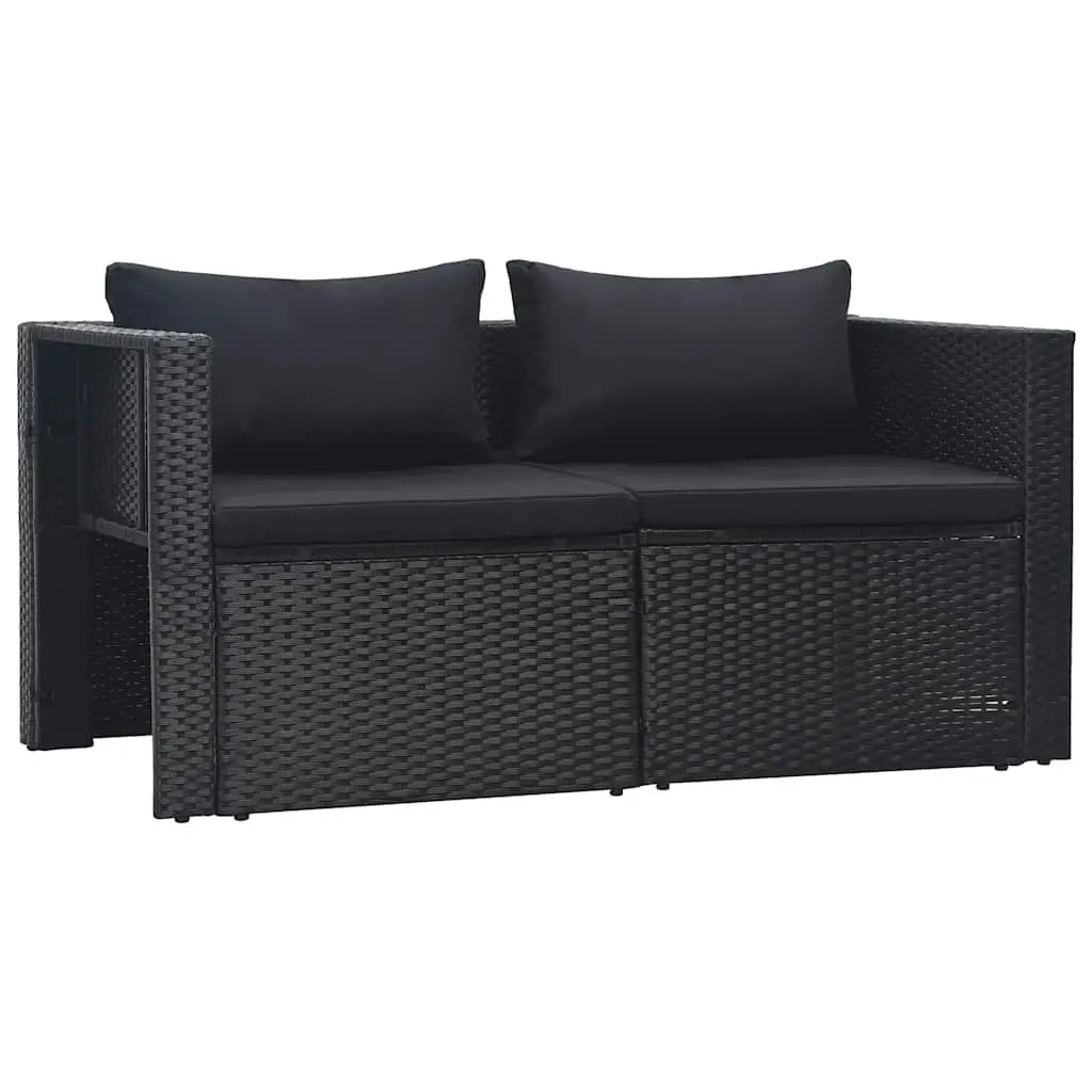 Garden Lounge Set 6 Piece Poly Rattan Outdoor Furniture Black Patio Sofa