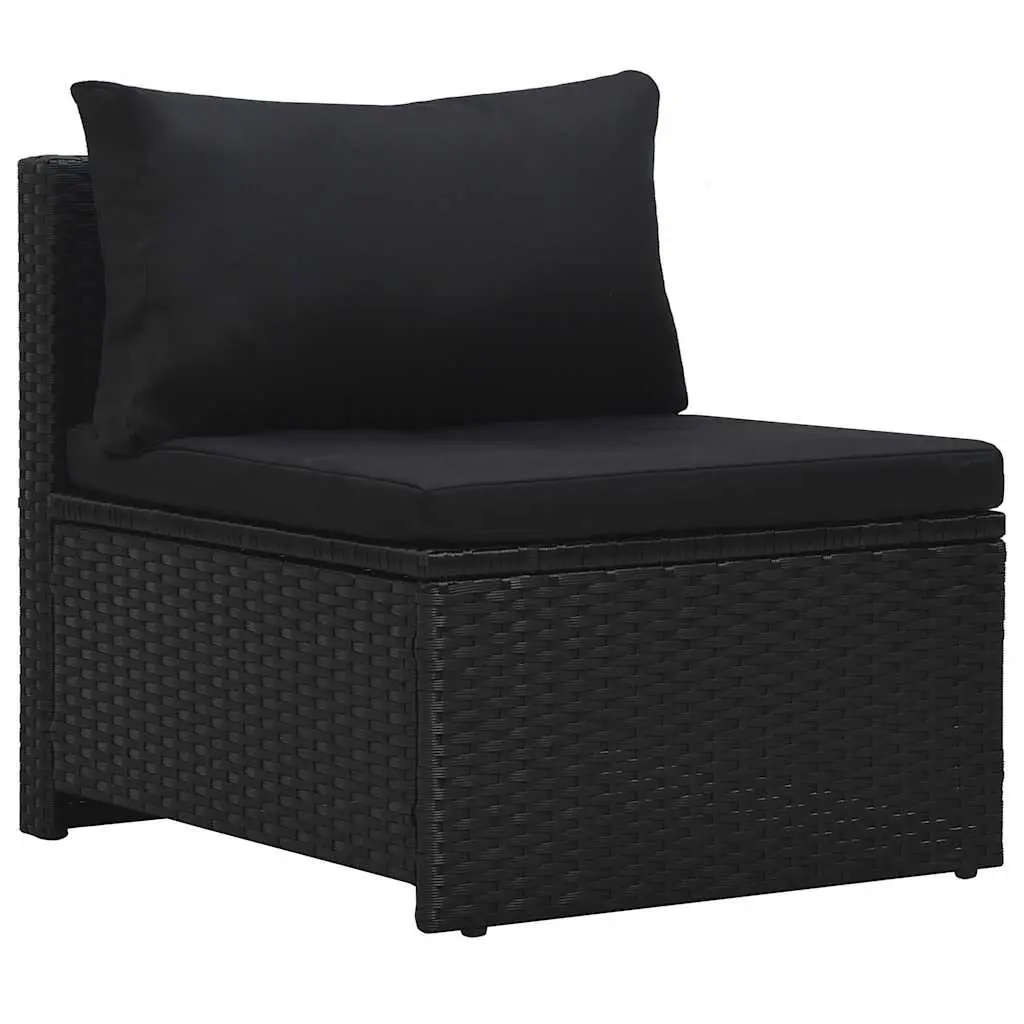 Garden Lounge Set 6 Piece Poly Rattan Outdoor Furniture Black Patio Sofa