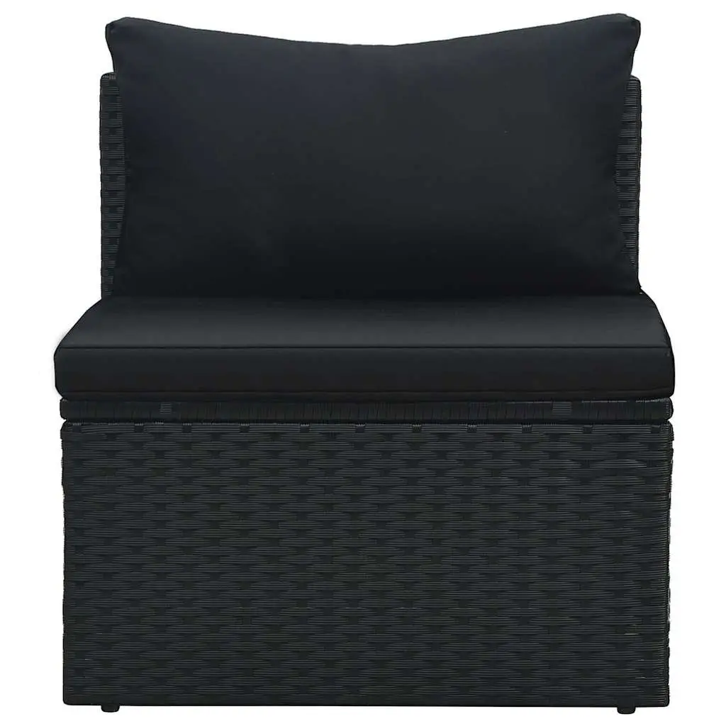 Garden Lounge Set 6 Piece Poly Rattan Outdoor Furniture Black Patio Sofa