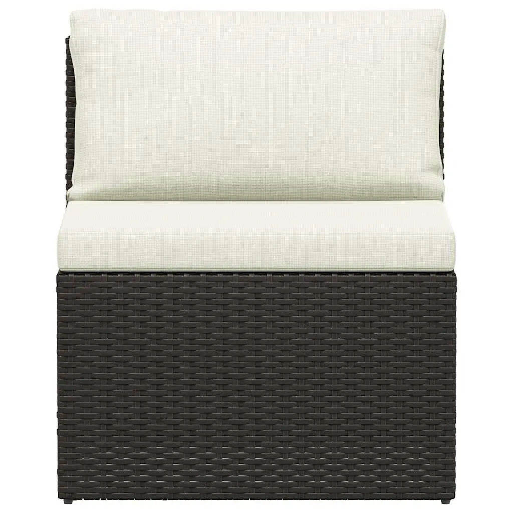 Outdoor Lounge Set 4 Piece Garden Patio Seating Poly Rattan Cushions Brown