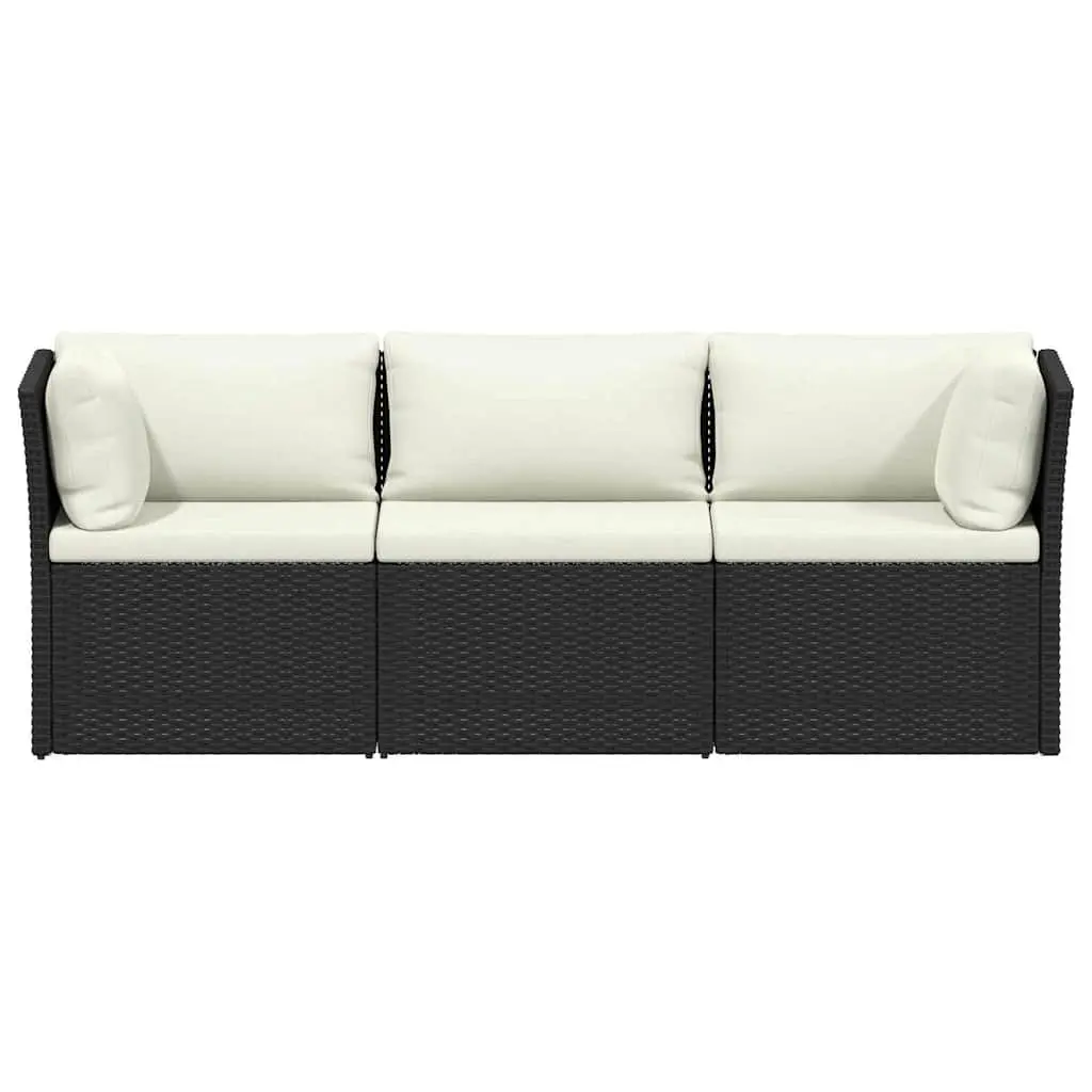 Outdoor Lounge Set 4 Piece Garden Patio Seating Poly Rattan Cushions Brown