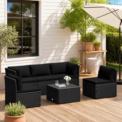 Reliable 4 Piece Lounge Set with Cushions for Outdoors