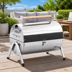 Portable Tabletop Charcoal BBQ Grill with Double Cooking Grids Camping Picnic