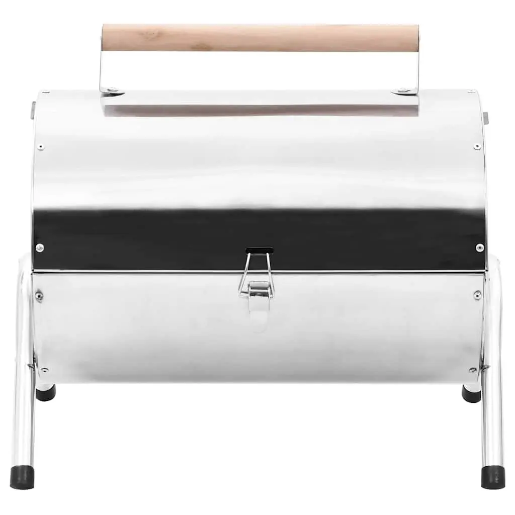 Portable Tabletop Charcoal BBQ Grill Double Cooking Grids Silver